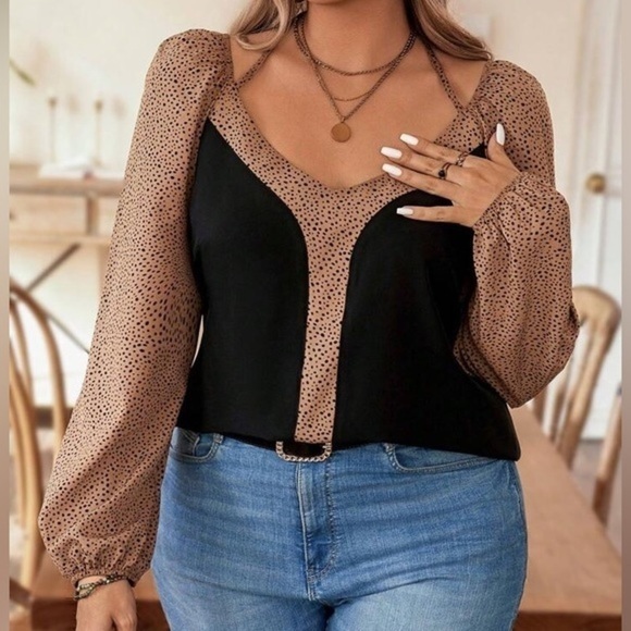 Tops - Womens plus size polka dots different size NWT